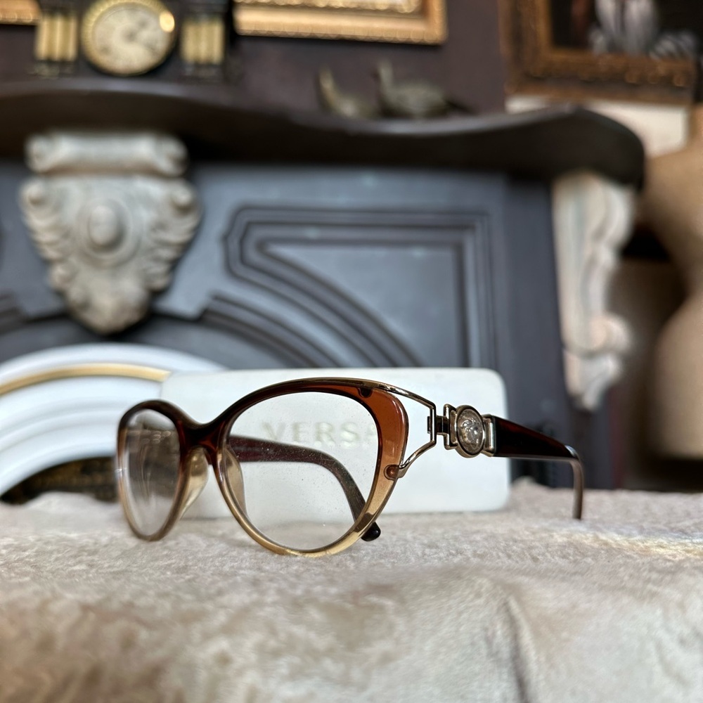 Versace Medusa Sunglasses Brown Ombre Cat Eye - Picture 7 of 7